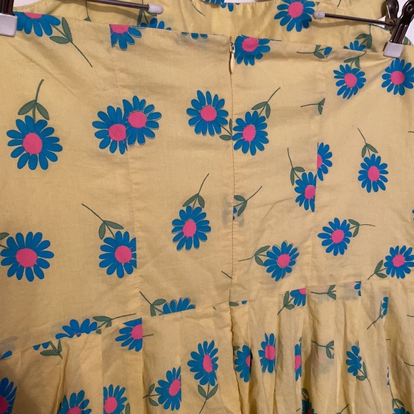 Vintage J. Peterman Yellow Floral Dress size 16 - Picture 4 of 7